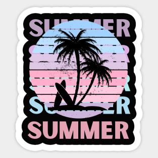 Hello summer sunset Beach summertime Adventure travel lover palm tree sun Sticker